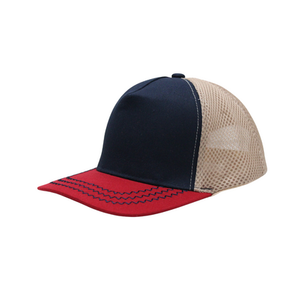 2-Tone Zigzag Design Meshback Caps