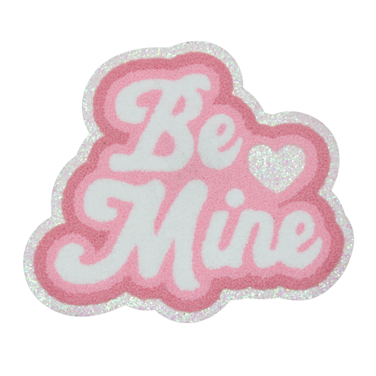 Be Mine Pink Glitter Patch (Large/Chenille)