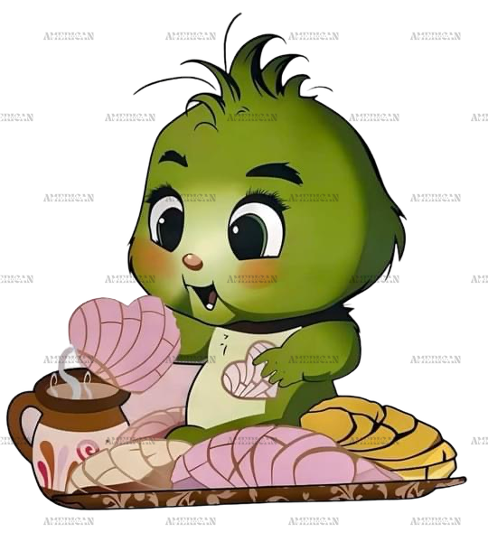 Baby Grinch Eating DTF Transfer