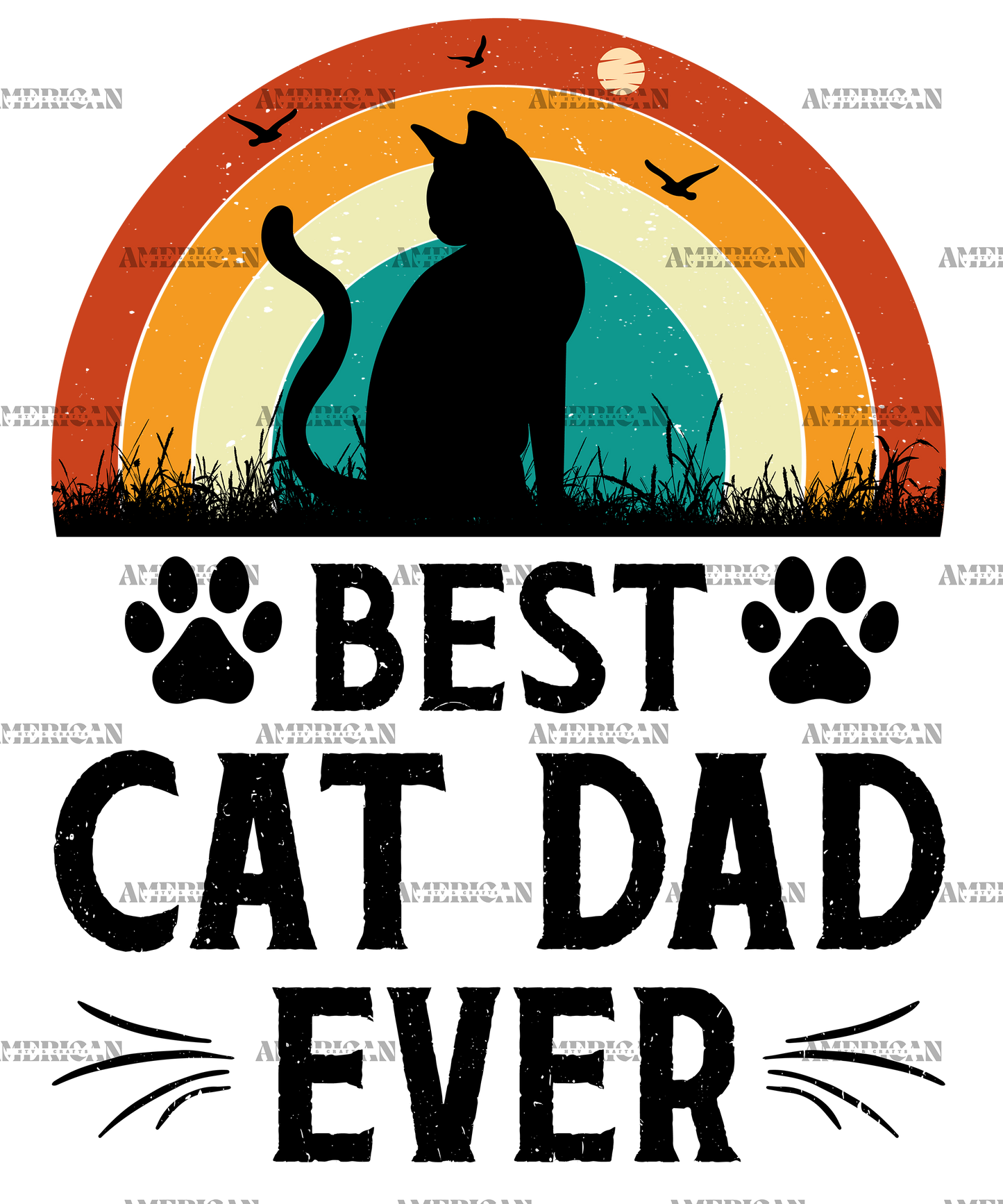 Best Cat Dad Ever-3 DTF Transfer