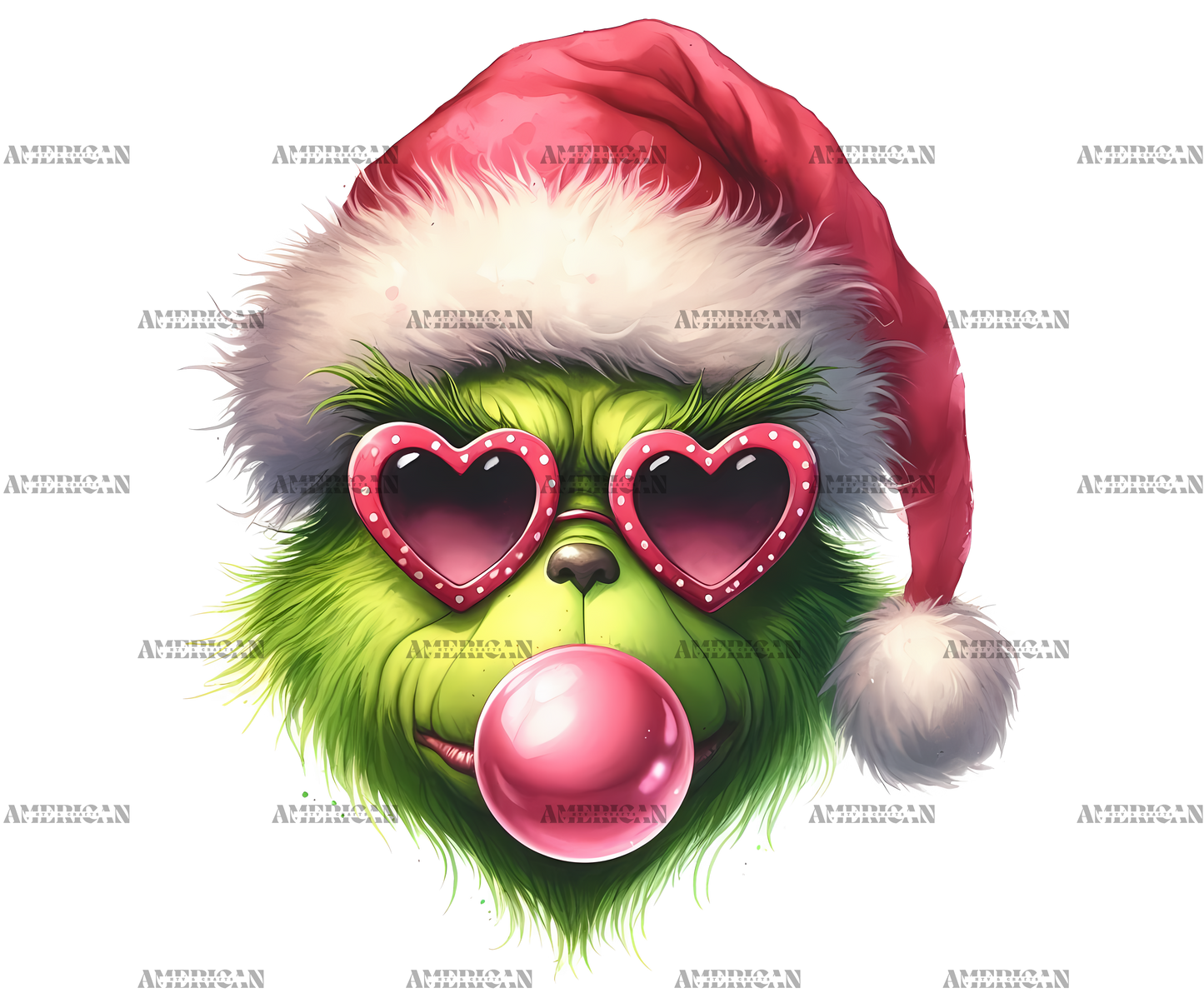 Bubble Grinch-3 DTF Transfer