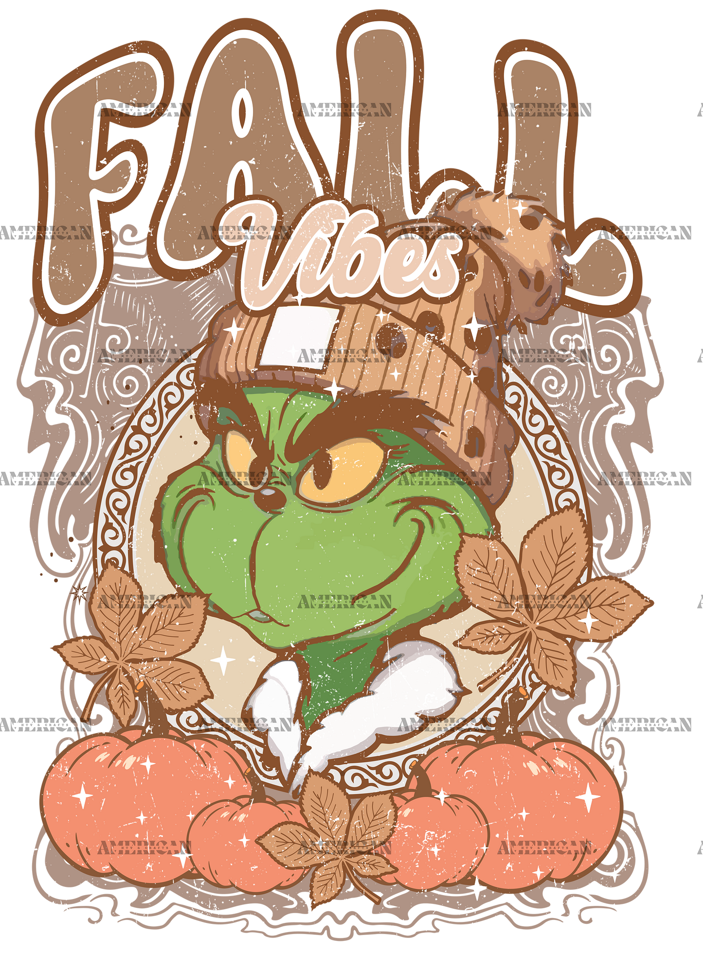 Fall Vibes Grinch DTF Transfer
