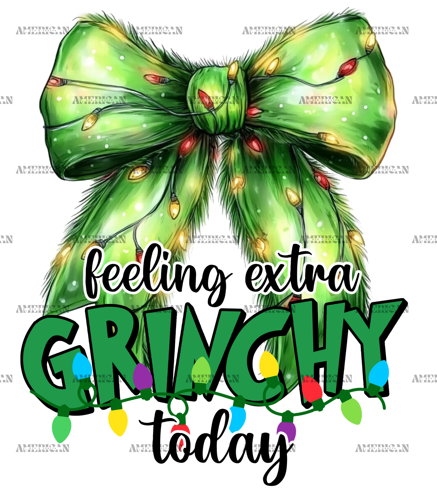 Feeling Extra Grinchy Today Bow DTF Transfer