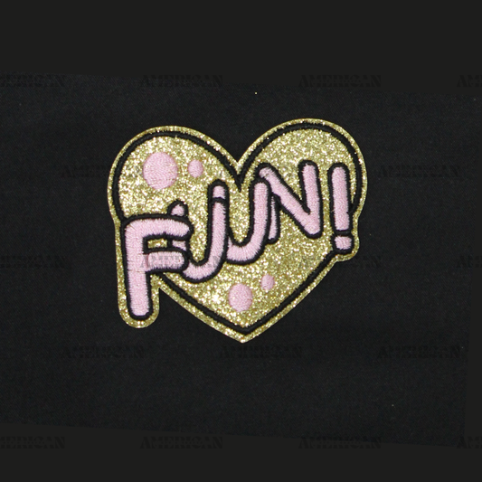 Glitter Heart Fun Patch (Small/Embroidery)