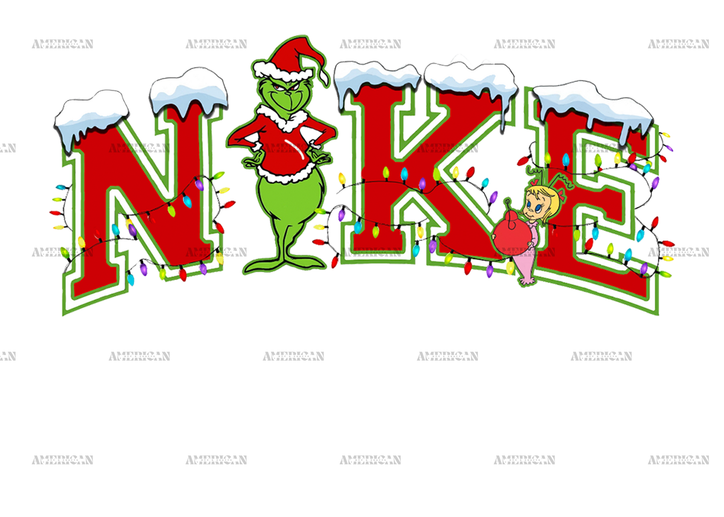 Grinch Christmas Nike DTF Transfer