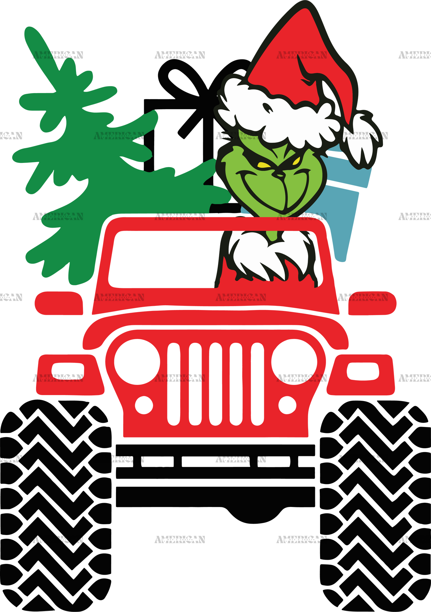 Grinch Truck DTF Transfer