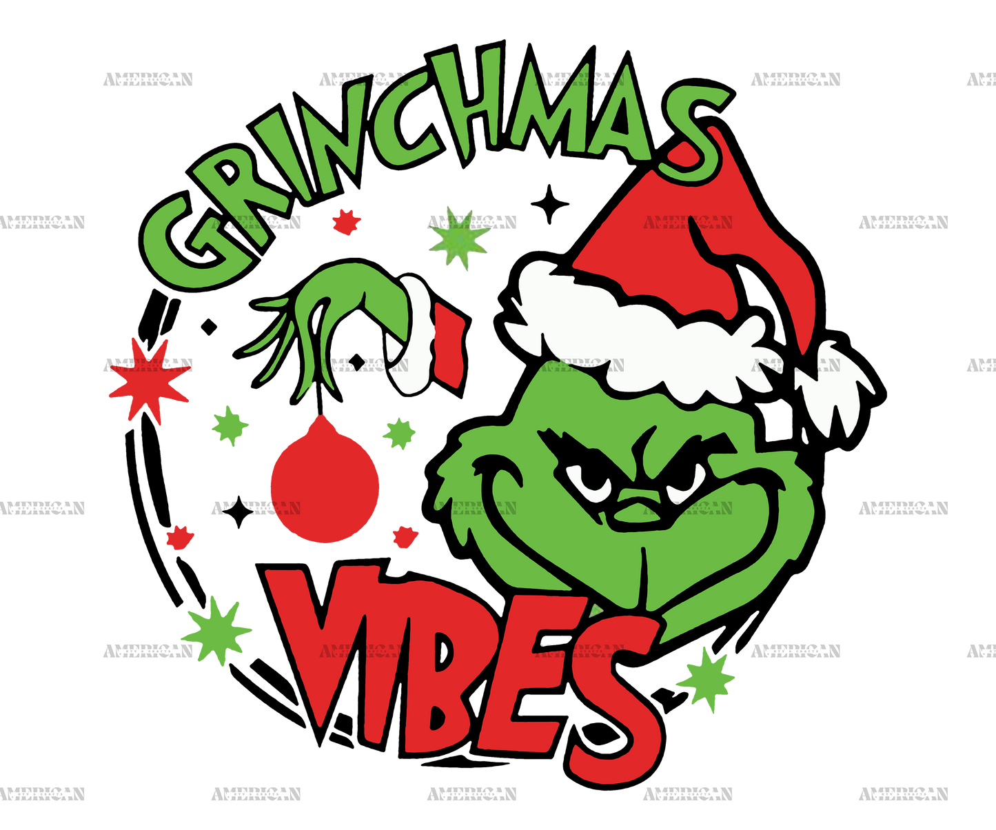 Grinchmas Vibes Red DTF Transfer