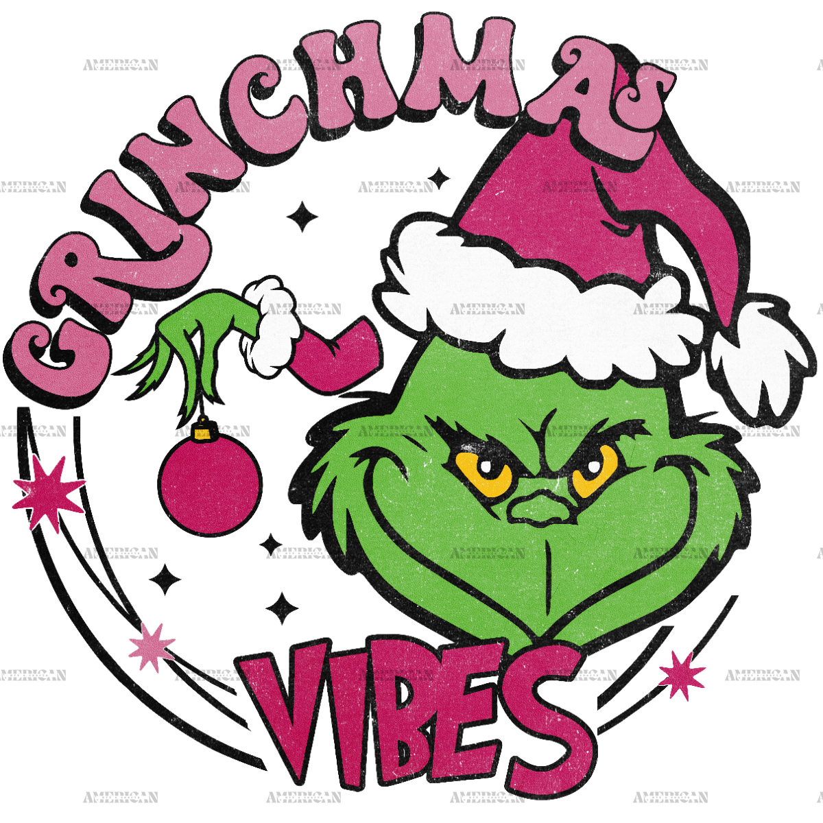 Grinchmas Vibes Texture DTF Transfer