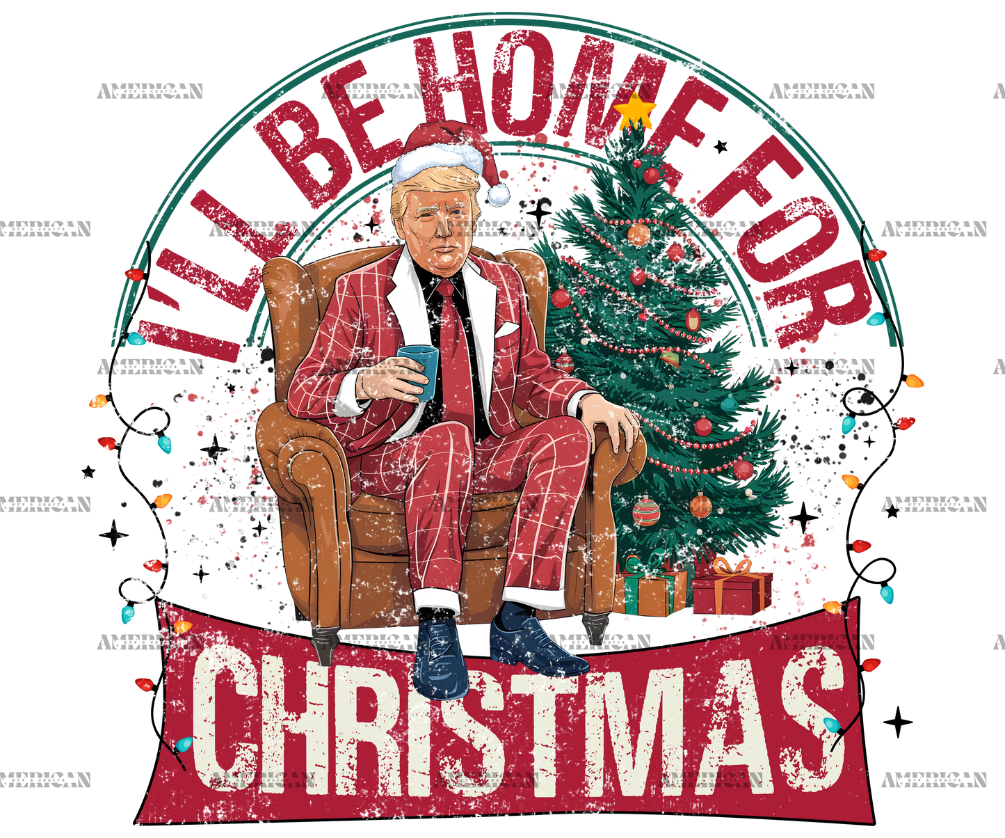 I'll Be Home For Christmas Trump-15 DTF Transfer