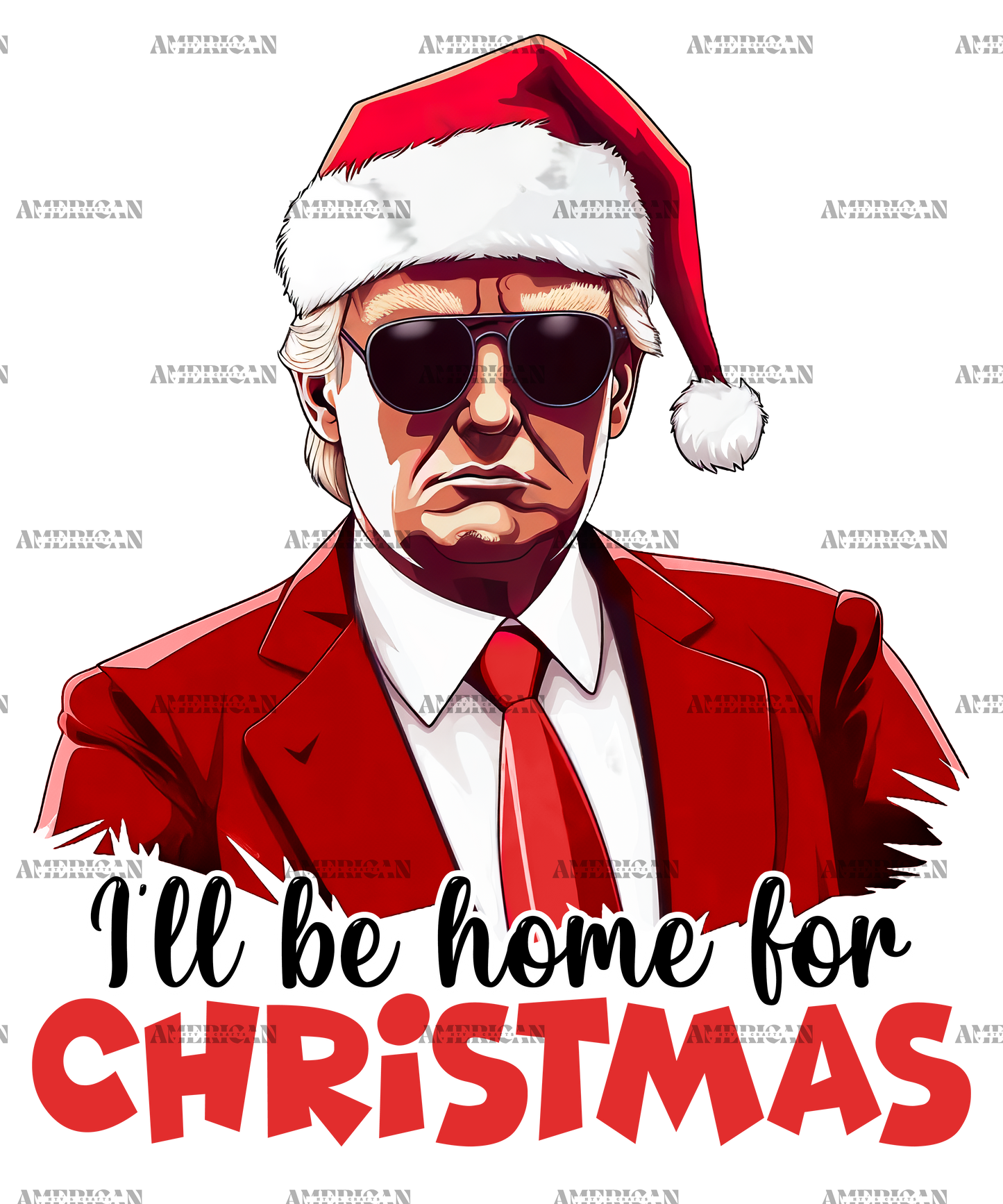 I'll Be Home For Christmas Trump-3 DTF Transfer