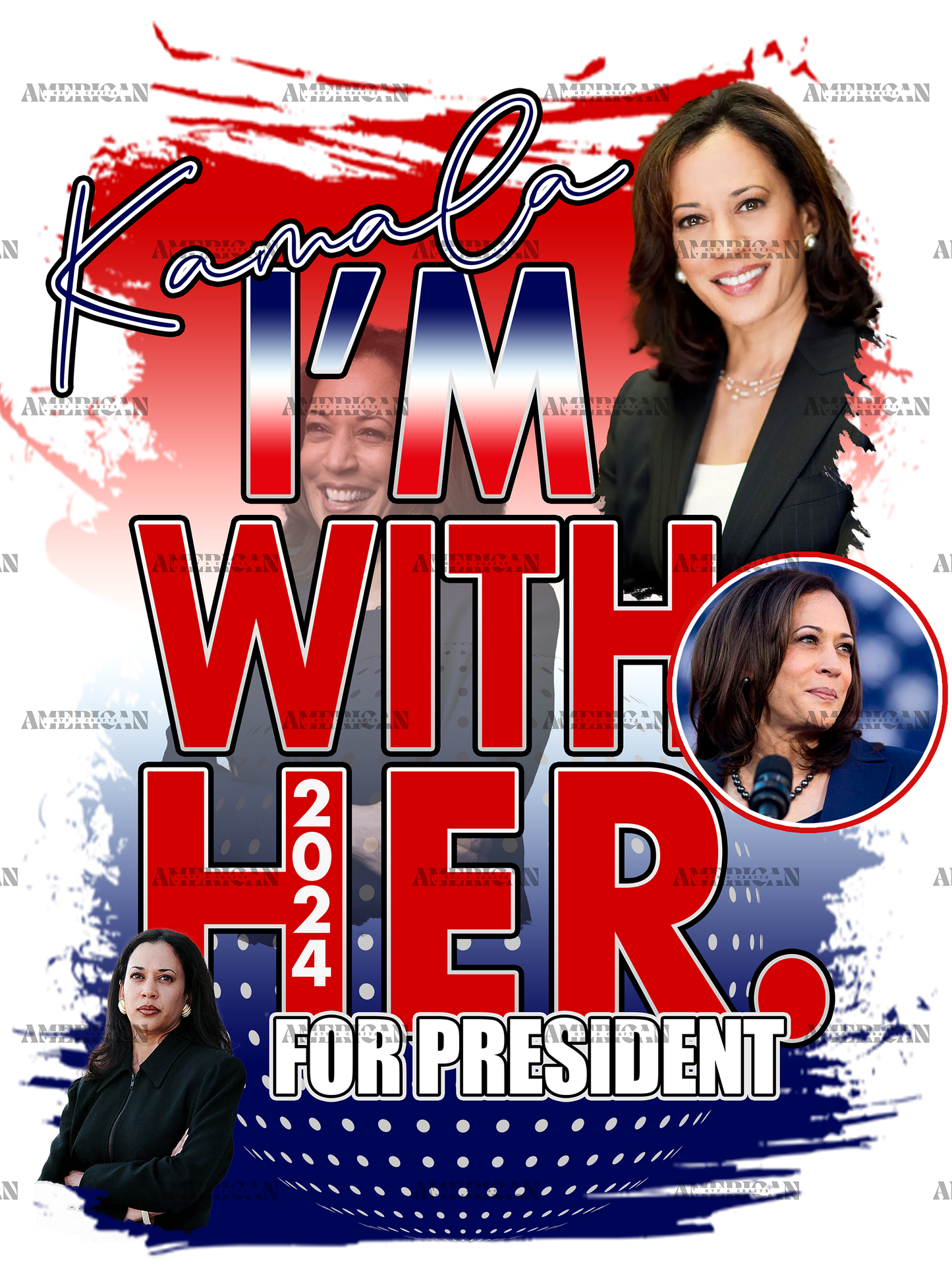 I'm With Kamala For President-3 DTF Transfer