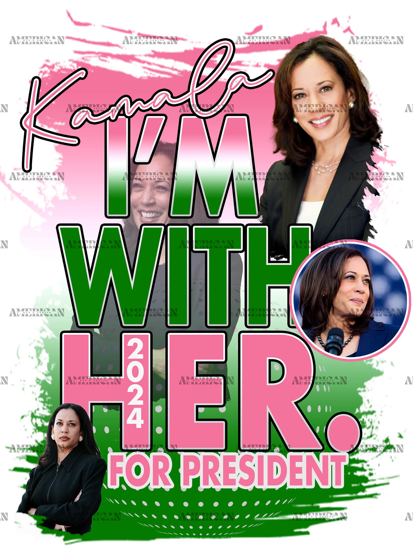 I'm With Kamala For President-4 DTF Transfer
