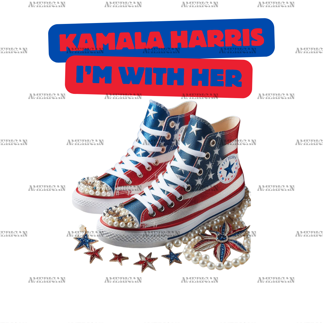 Kamala Harris I'm With Her Shoe DTF Transfer