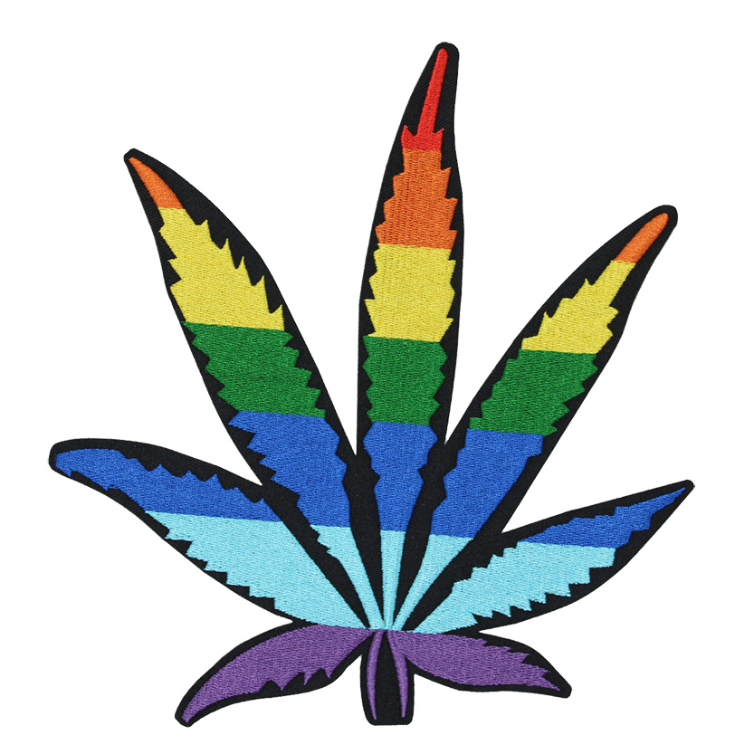 Marijuana Rainbow Patch (Large/Embroidery)