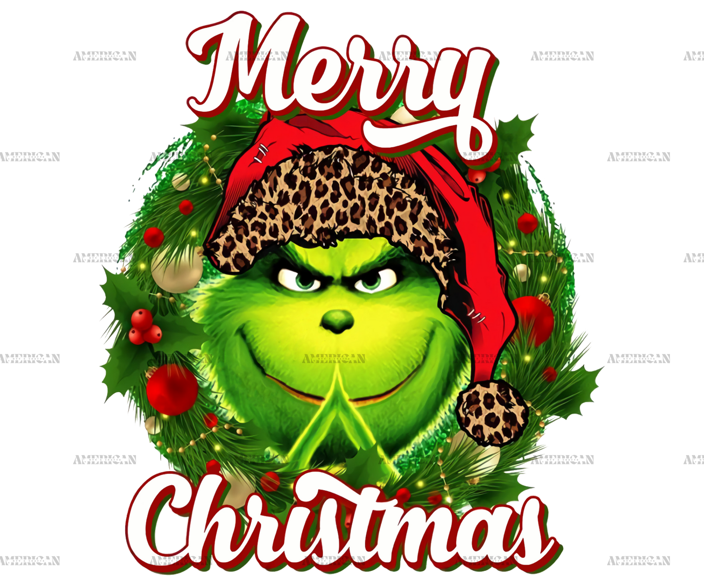 Merry Christmas Grinch Garland DTF Transfer