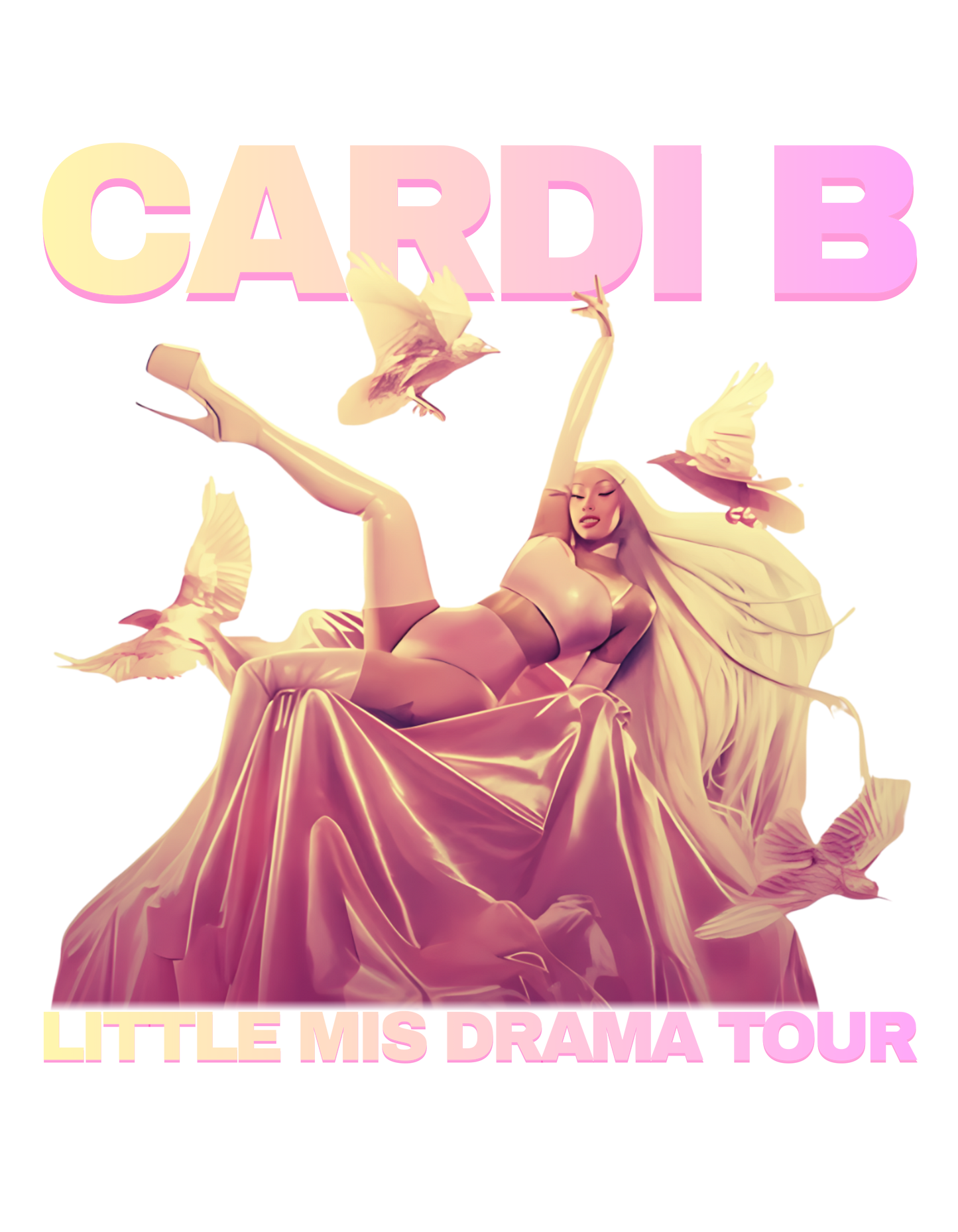 Cardi B Little Miss Drama Tour Doves DTF Transfer