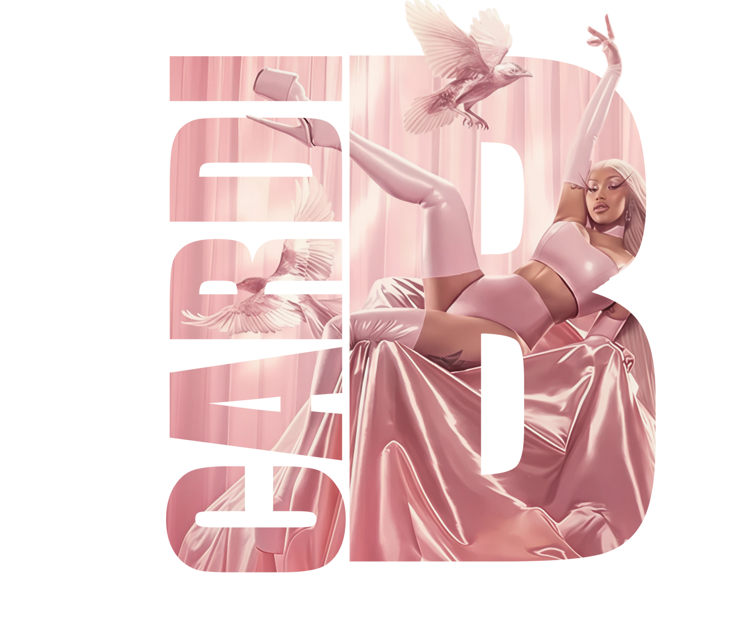 Cardi B Little Miss Drama Tour Pink B DTF Transfer