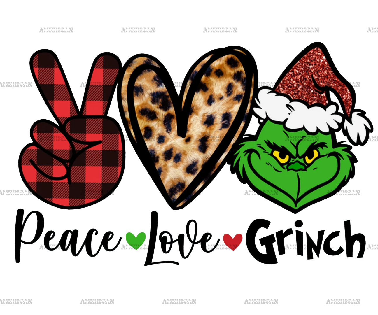 Peace Love Grinch-1 DTF Transfer