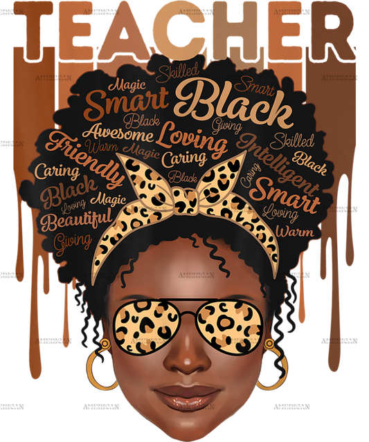 Black Women Teacher DTF Transfer