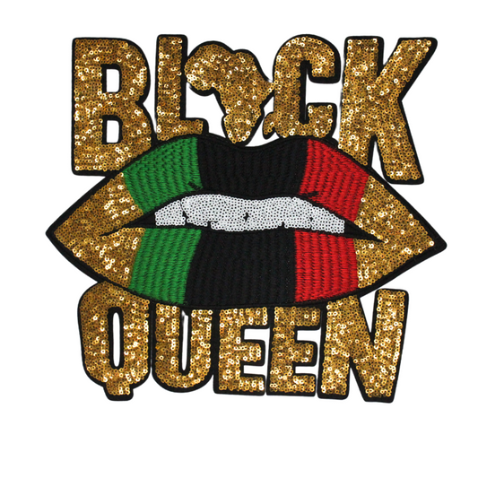 Black Queen Lips Patch (Large/Sequin)