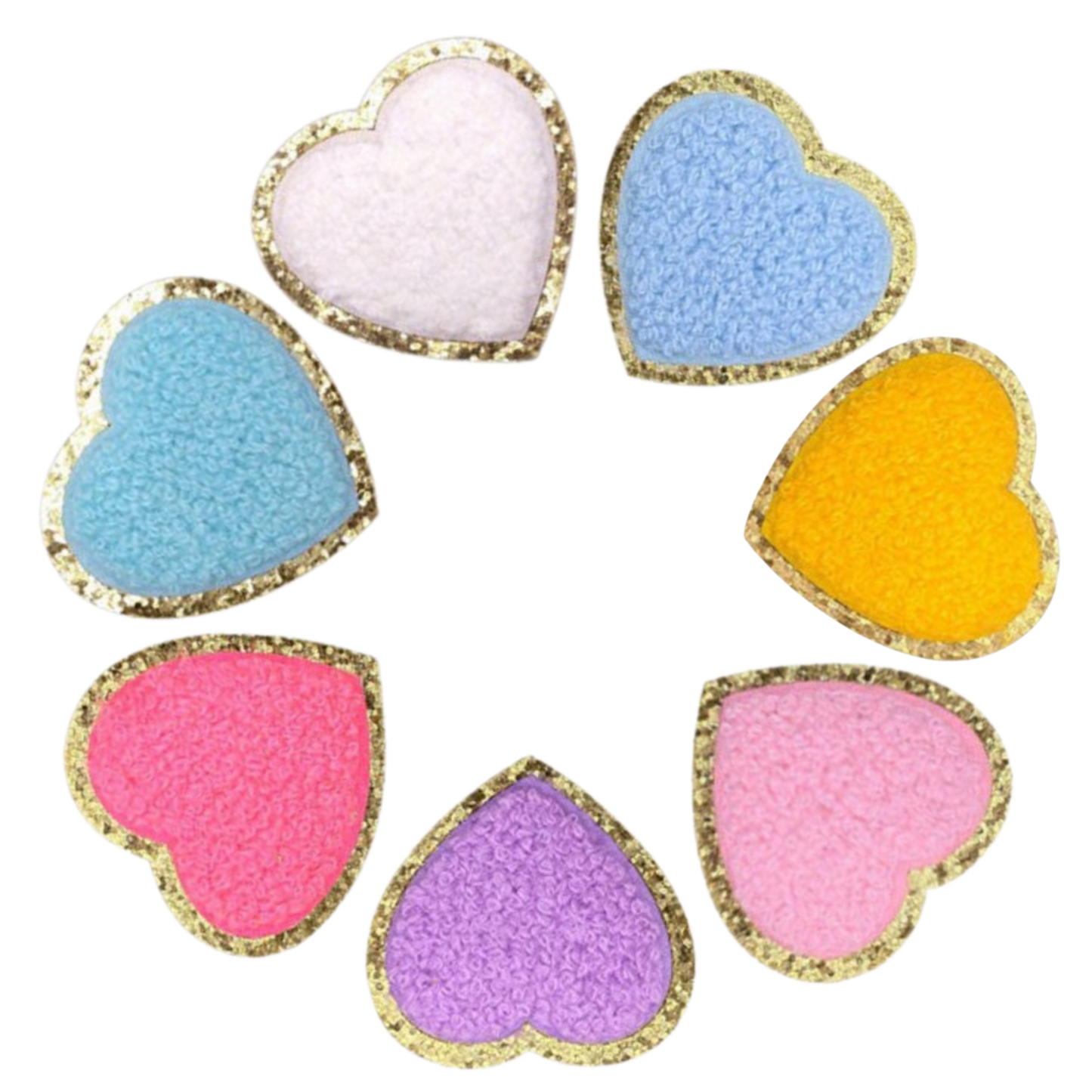 Heart on Gold Patches (Small/Chenille)