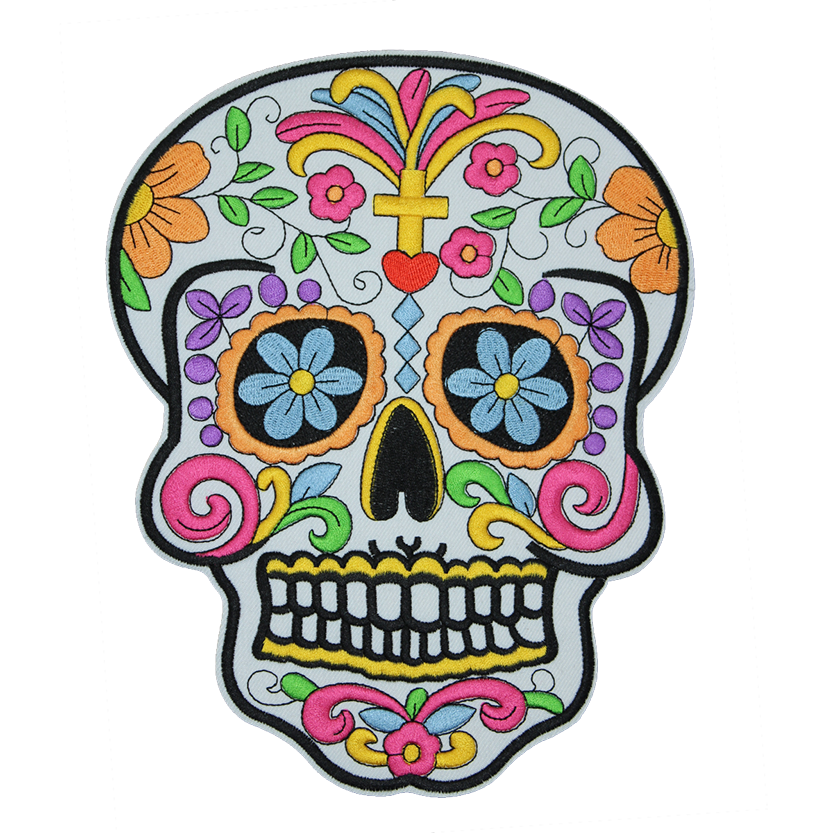 Skull Multicolor Patch (Large/Embroidery)