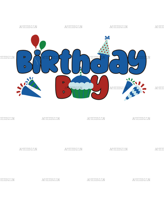 Birthday Boy Cupcake DTF Transfer