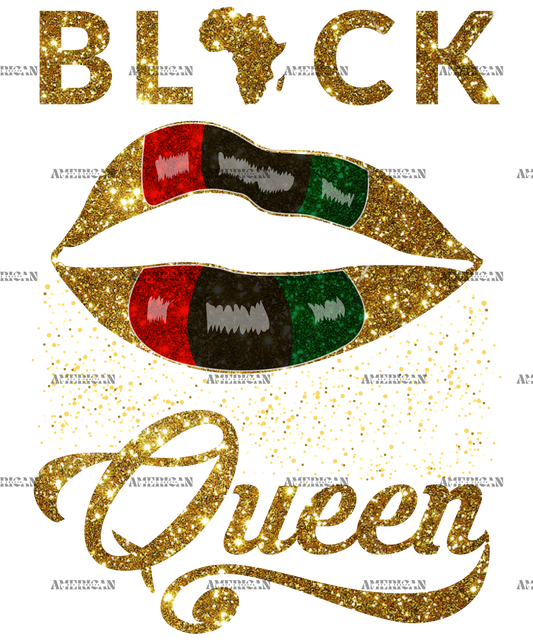 Black Queen Lips DTF Transfer