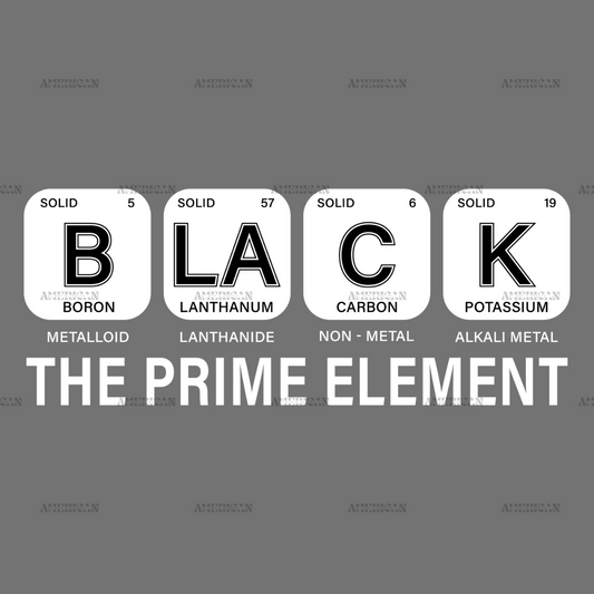 Black The Prime Element-5 DTF Transfer