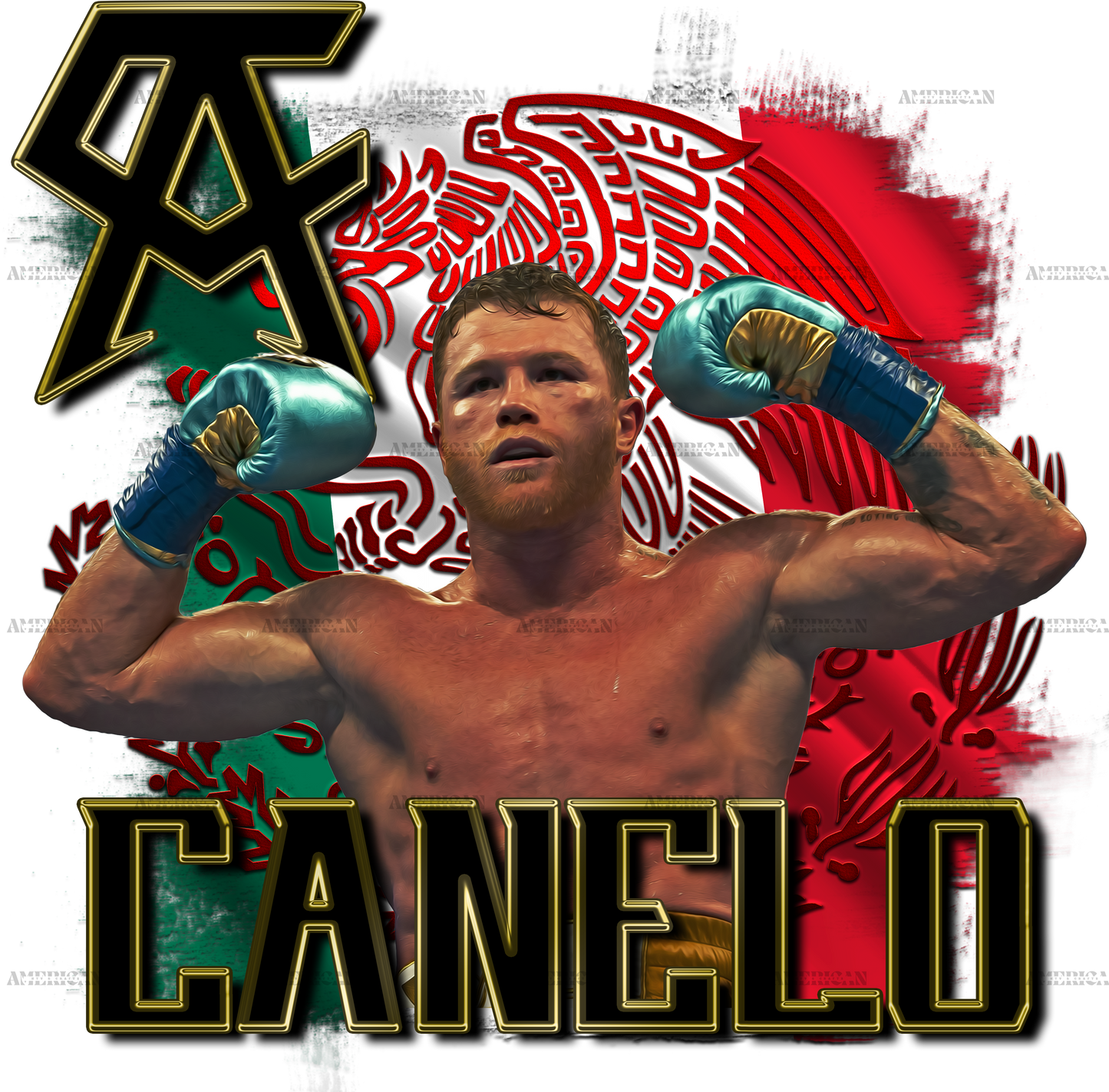 Canelo Mexican Flag DTF Transfer