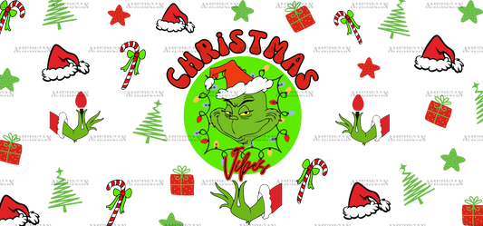 Christmas Vibes Grinch UV DTF Transfer