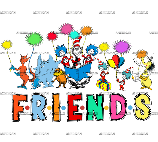 Dr. Seuss Friends DTF Transfer