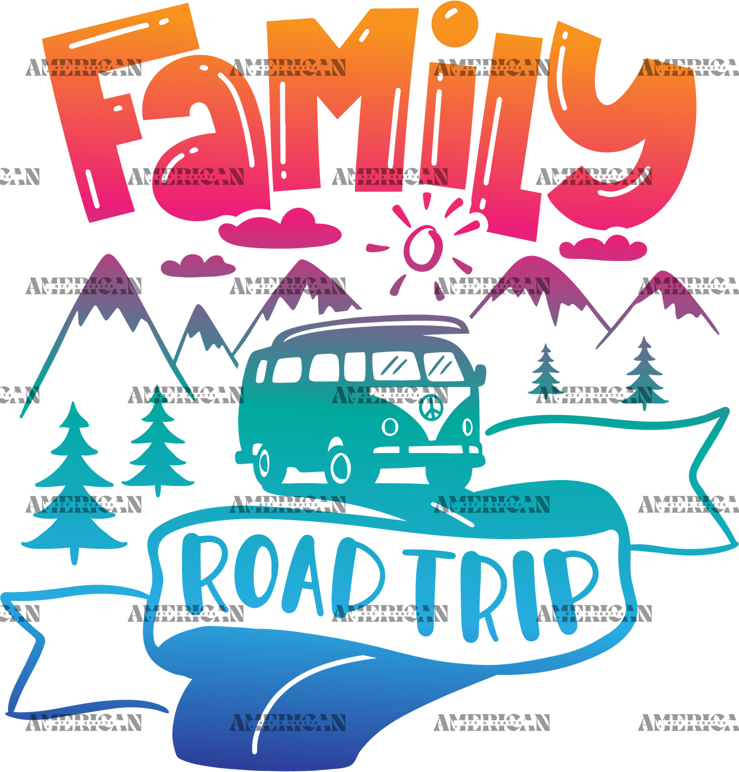 Family Road Trip Color DTF Transfer