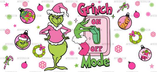 Grinch Mode On Off Switch UV DTF Transfer