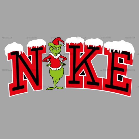 Grinch Nike Snow Red DTF Transfer