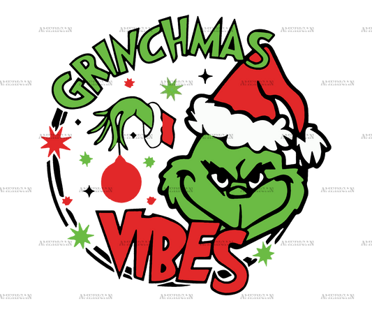 Grinchmas Vibes Red DTF Transfer