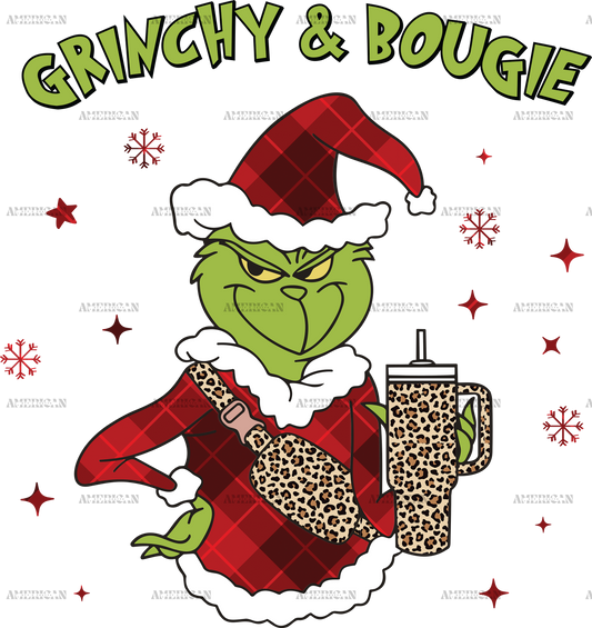 Grinchy And Bougie Red DTF Transfer