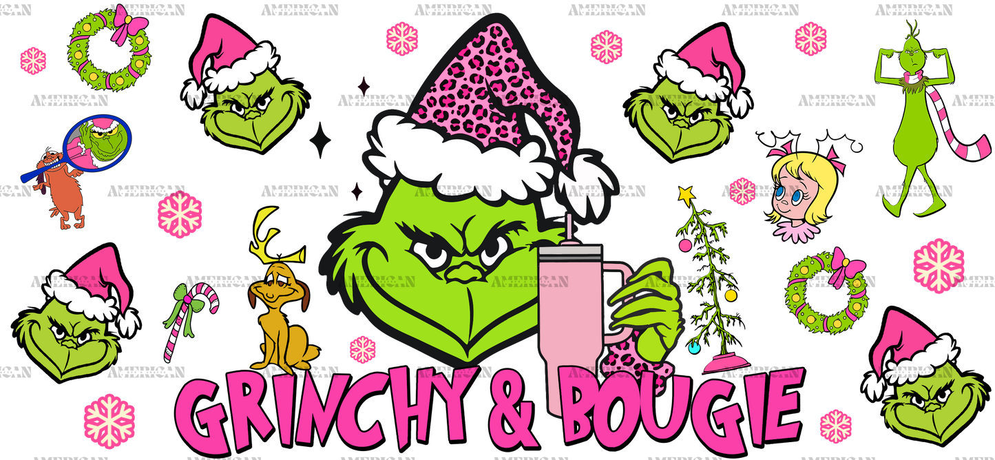 Grinchy and Bougie UV DTF Transfer