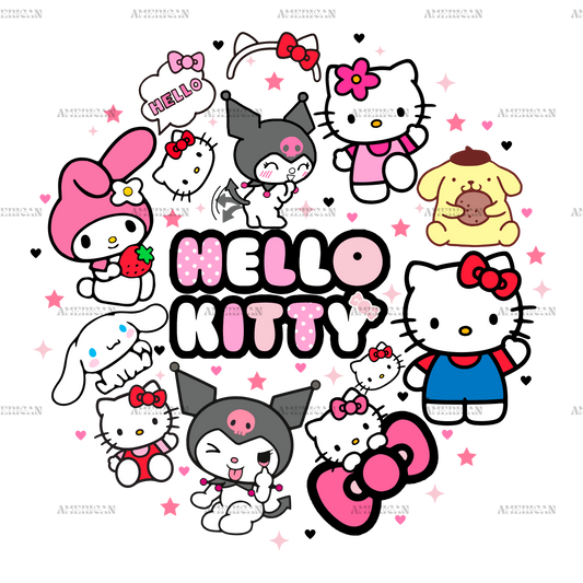 Hello Kitty Crowd DTF Transfer