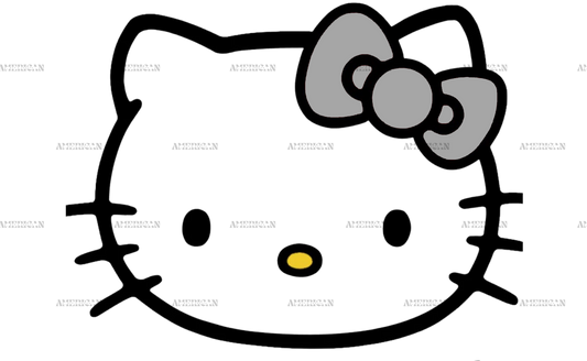 Hello Kitty Face Black DTF Transfer