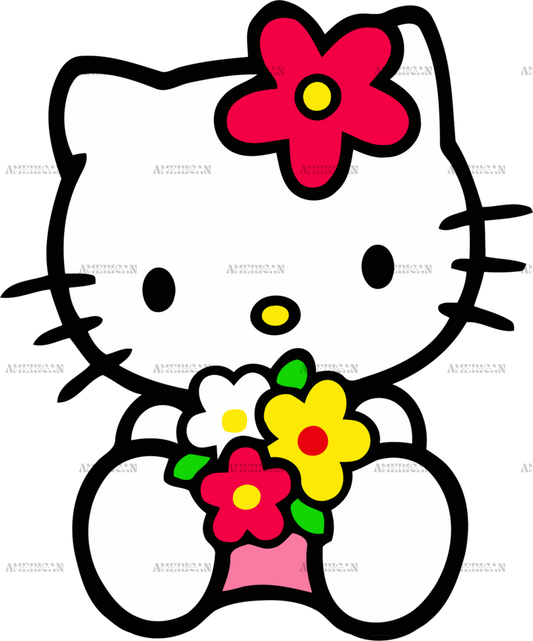 Hello Kitty Flowers DTF Transfer