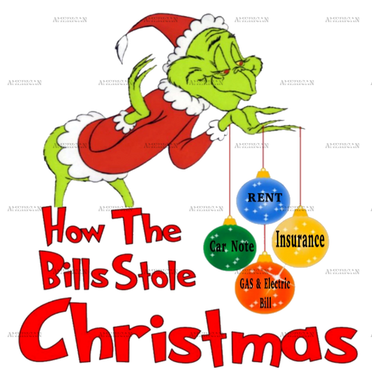 How The Bills Stole Christmas Grinch DTF Transfer