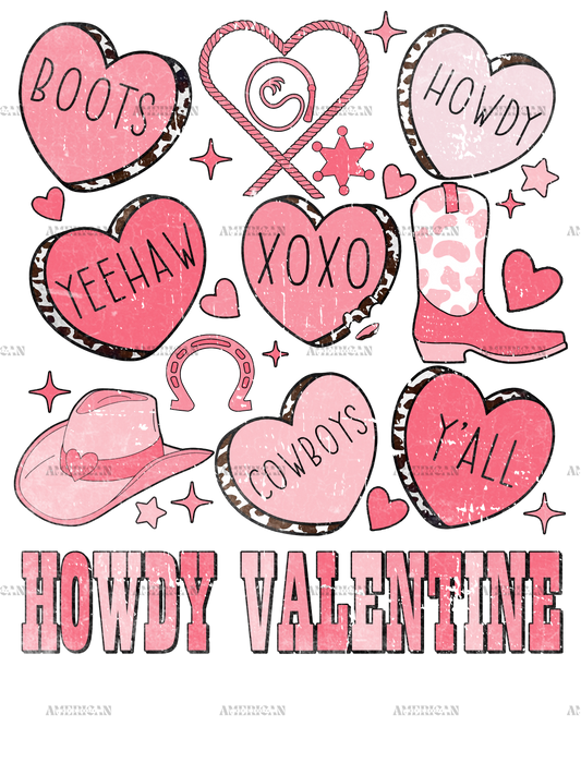 Howdy Valentine Heart Candies DTF Transfer