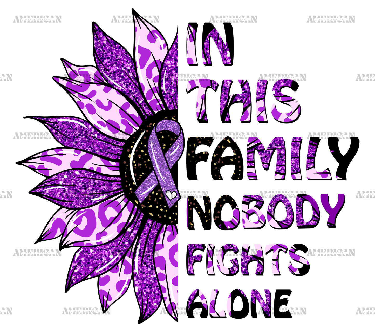 In This Family Nobody Fights Alone Epilepsy DTF Transfer