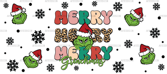 Merry Merry Merry Grinchmas UV DTF Transfer