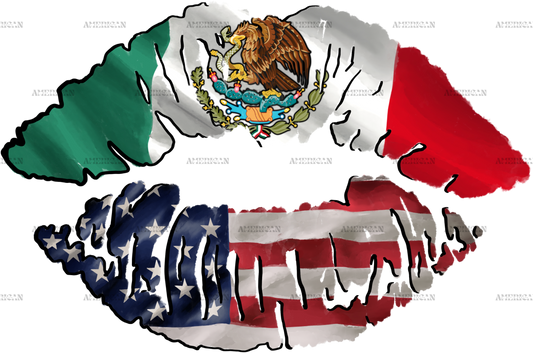 Mexico USA Lips Dtf Transfer