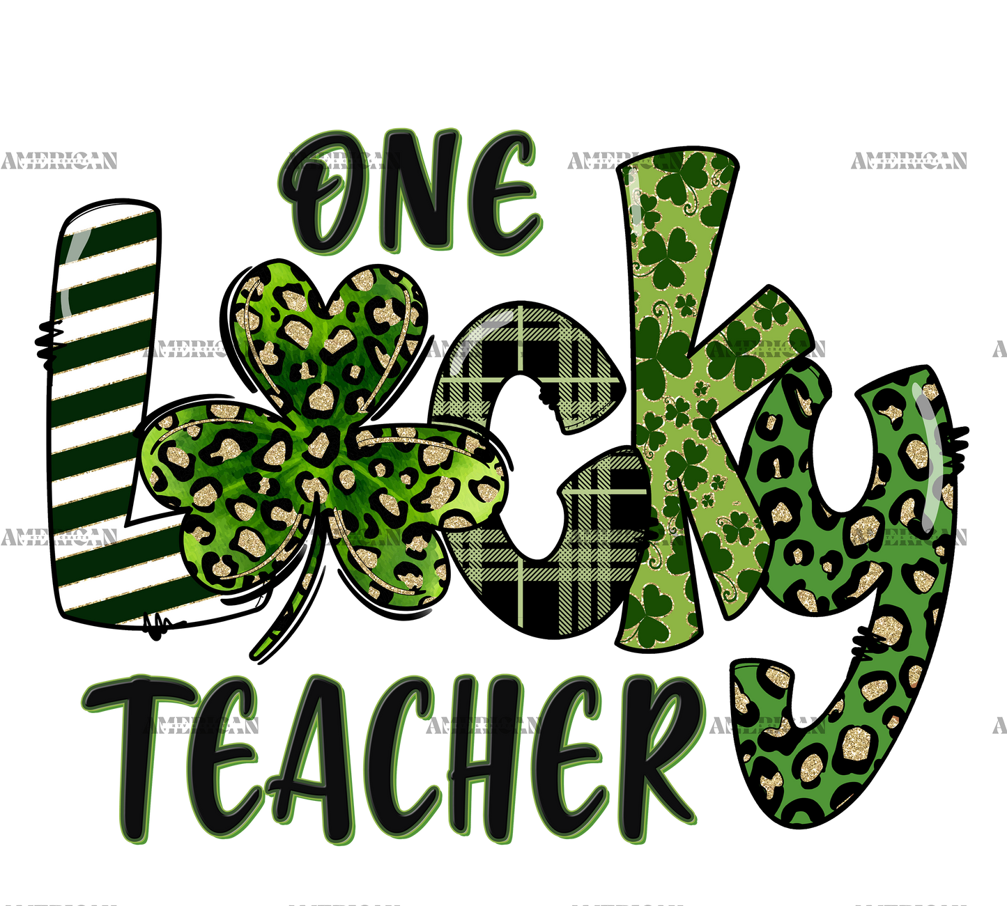 One Lucky Teacher DTF Transfer