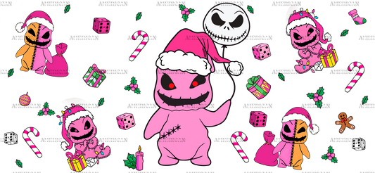 Pink Evil Christmas UV DTF Transfer