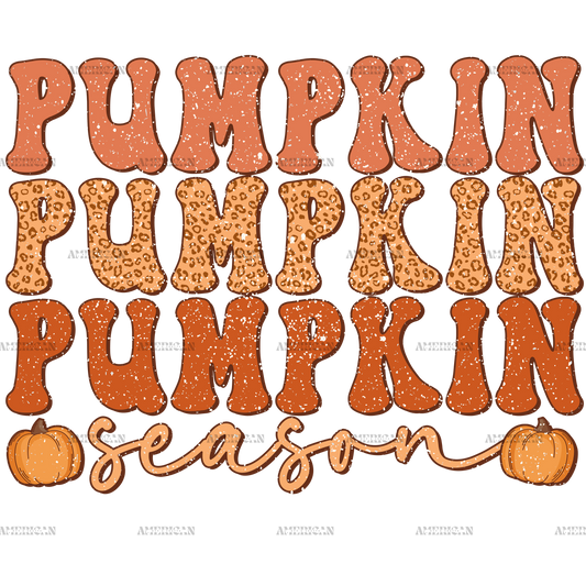 Pumpkin Season-3 Dotted DTF Transfer