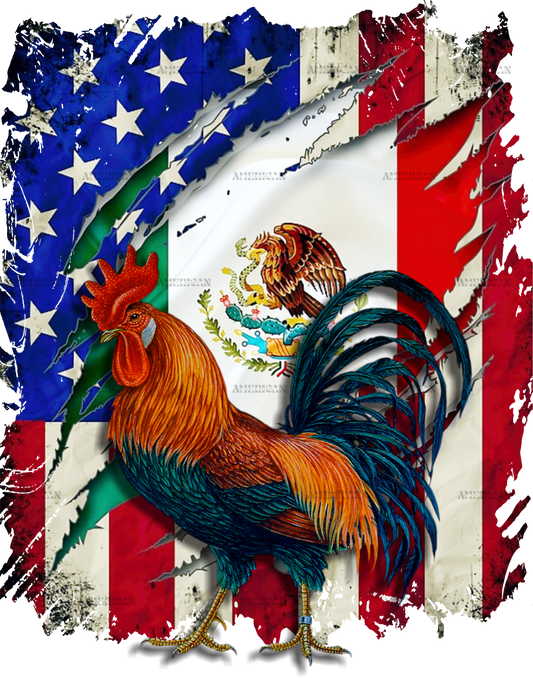 Rooster Mexican American Dtf Transfer
